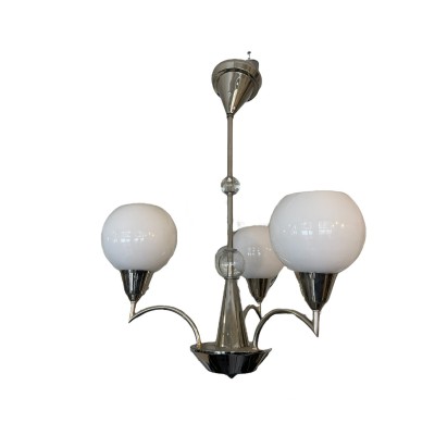 Lampa w stylu Art Deco, ze szklanymi kulami